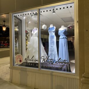 Girls in White Satin Bridal and Formal Wear