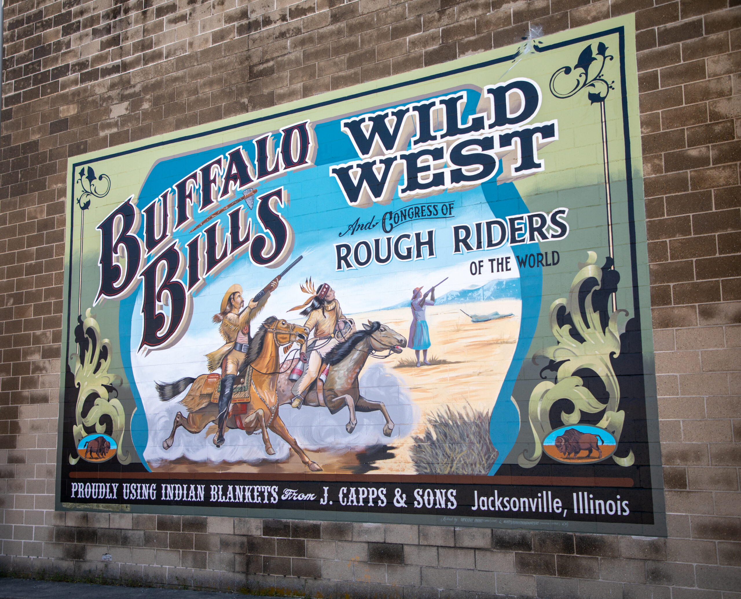 Buffalo Bills Wild West Show Walldog mural