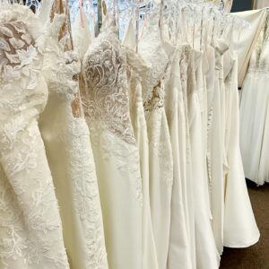 Girls in White Satin Bridal and Formal Wear